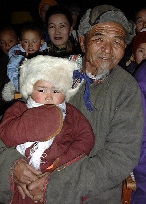 mongolian children and family